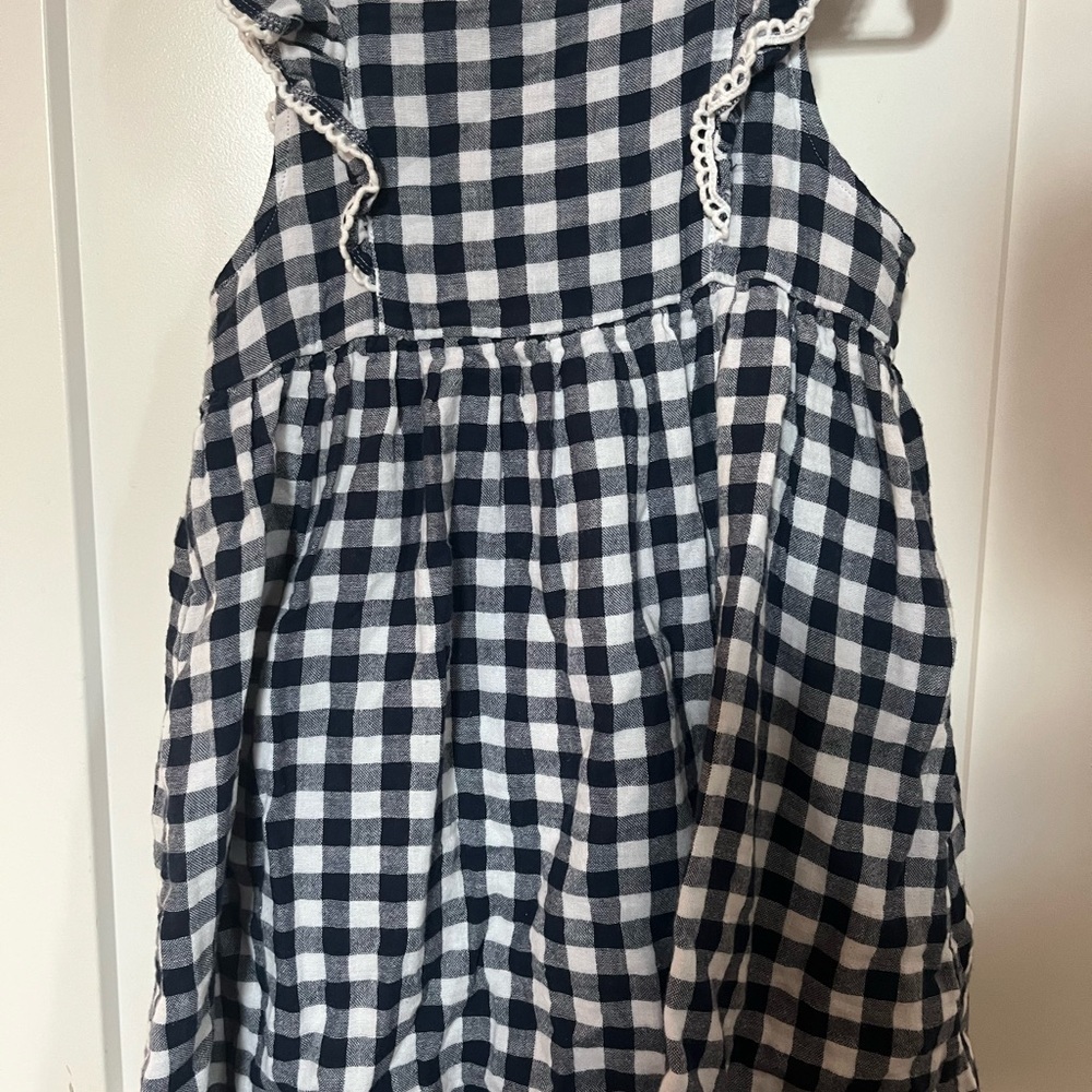 Angel Dear Navy and White Checkered Dress